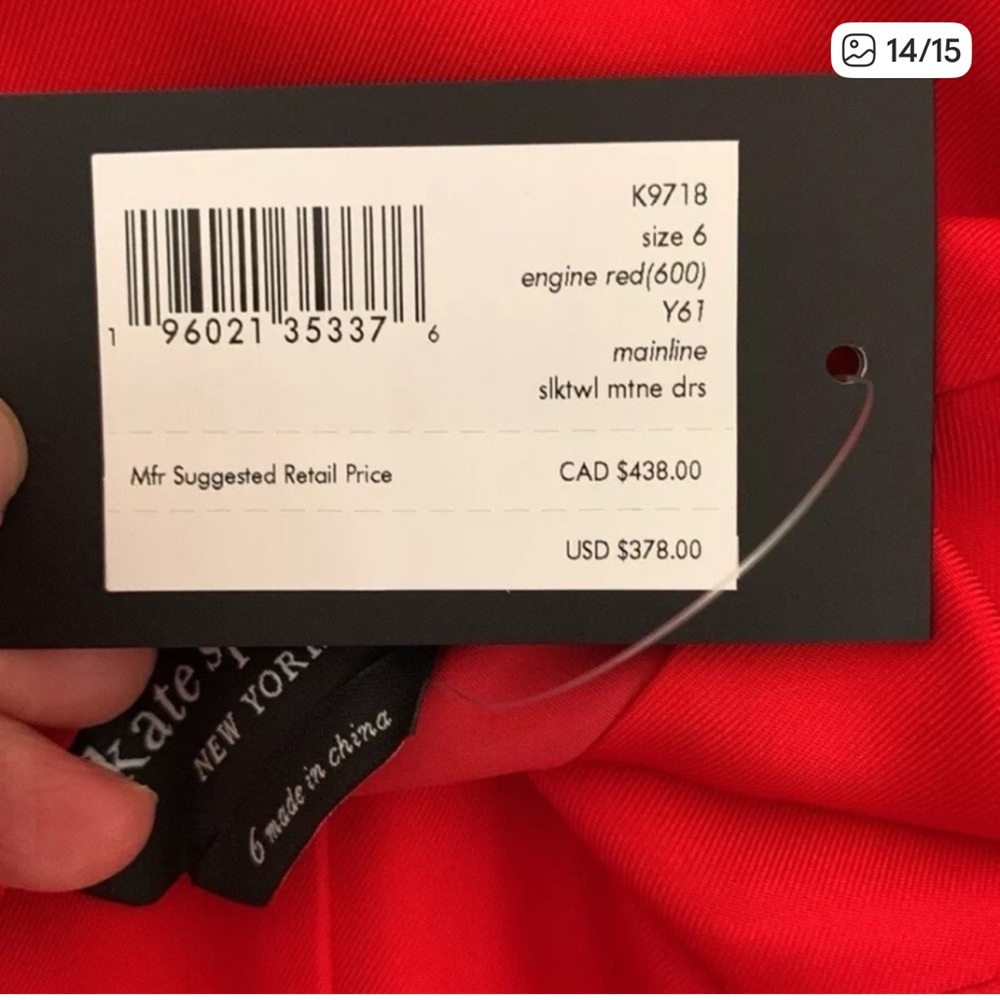 NWT Kate Spade Matinee Silk Blend Midi Dress. $378 - Picture 15 of 16